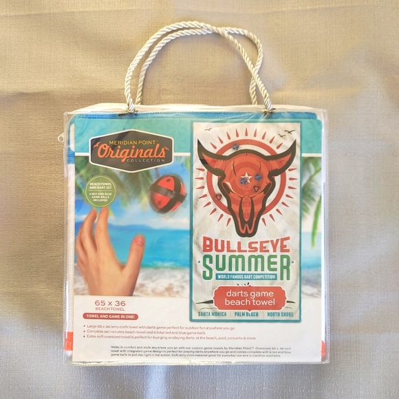 Dart Game Bullseye Summer Beach Towel Set New in Pack! - Picture 1 of 4